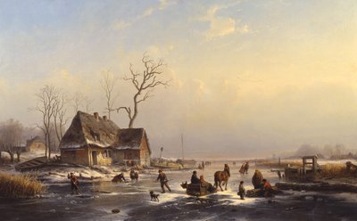 Figuren auf einem Gefrorenen Fluss von Louis Smets